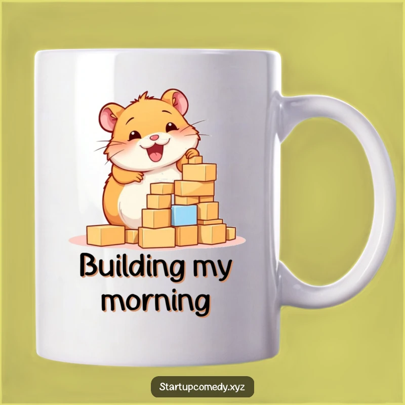 Funny Hamster Mug: Building Fun, Tiny Towers - The Perfect Funny Gift for Builders
