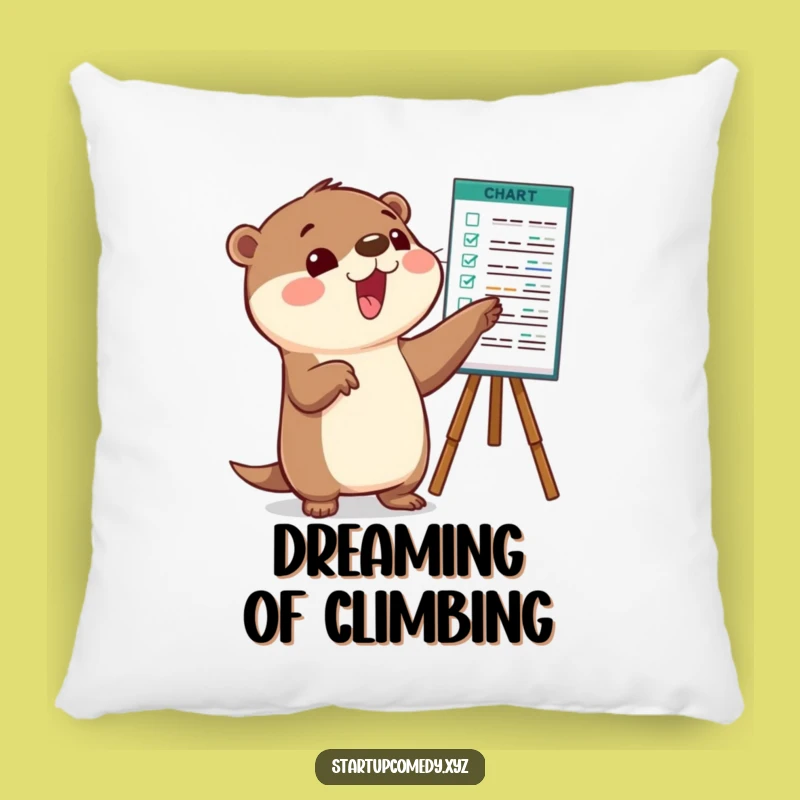 Funny Otter Chart Pillow: Get Comfy with Your Success Story