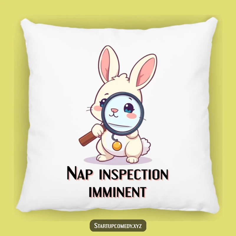 Funny Bunny Magnifying Glass Pillow - Cozy Comfort for Curious Dreamers!