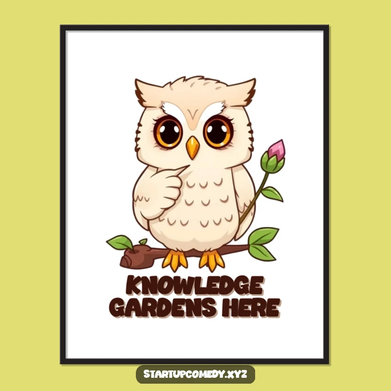 Funny Owl Plant Growth Digital Art Print - Instant Nature Decor!