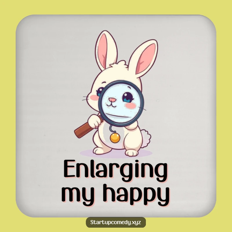 Funny Bunny Magnifying Glass Coaster - Protect Surfaces with Charm!