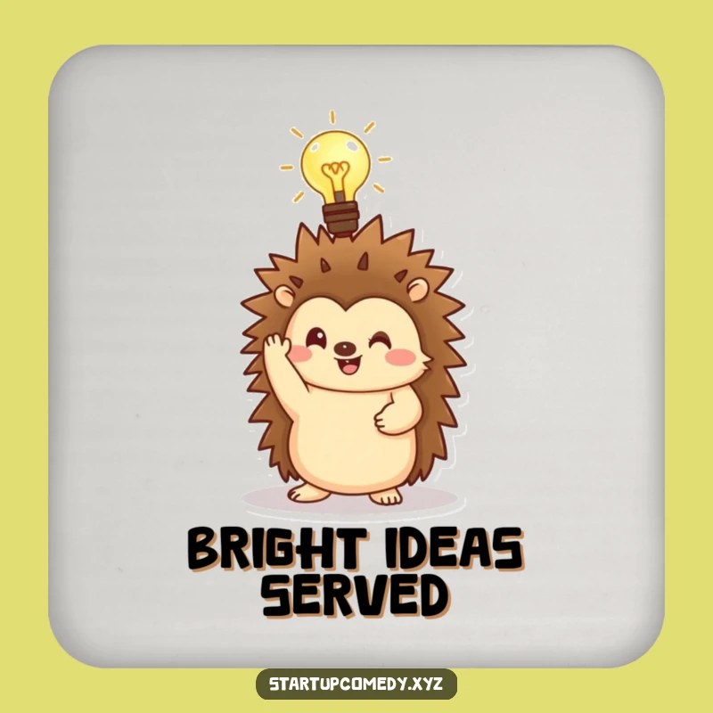 Funny Hedgehog Lightbulb Coaster: Protect Surfaces with Smart Style