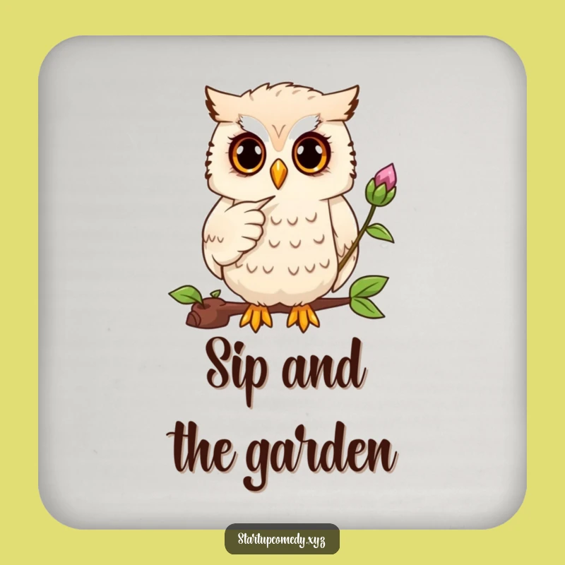Funny Owl Plant Coaster - Protect Surfaces with Wise Charm!