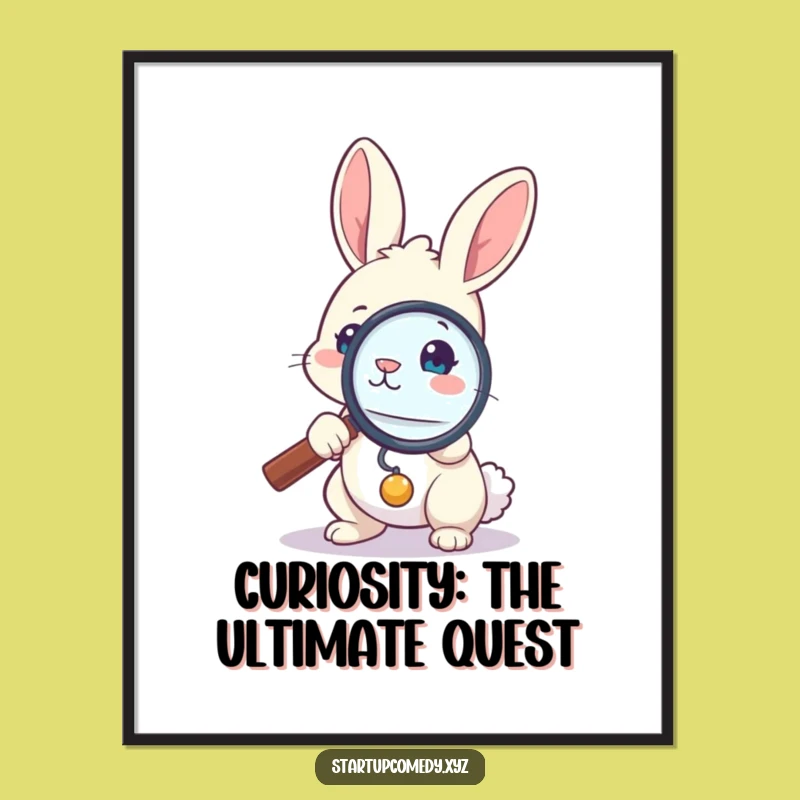 Free Printable Wall Art: Bunny Magnifying Everyday Funnies Funny Decor