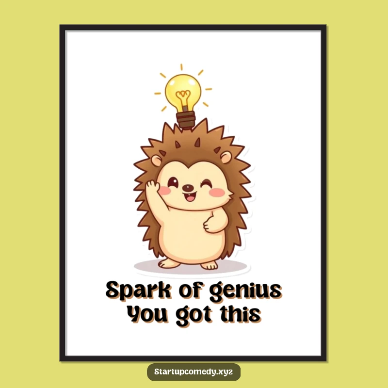 Free Printable Wall Art: Funny Hedgehog Lightbulb Idea for Inspiring Home Decor