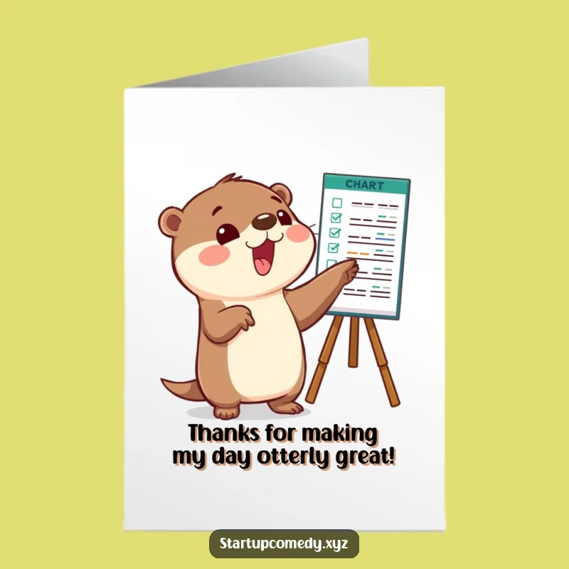 Free Printable Thank You Card: Otter Appreciates Your Awesome Gesture!