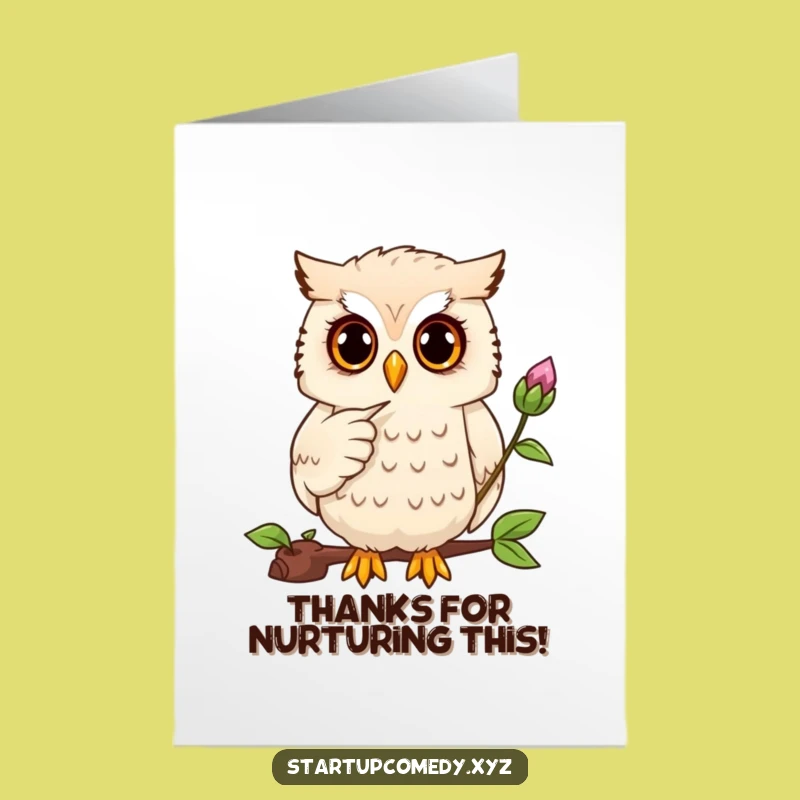 Free Printable Thank You Card: Owl Appreciating Growth Funny Downloadable
